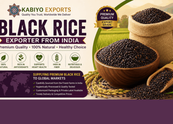 Black Rice Exporter from India – Premium Quality Black Rice by Kabiyo Exports