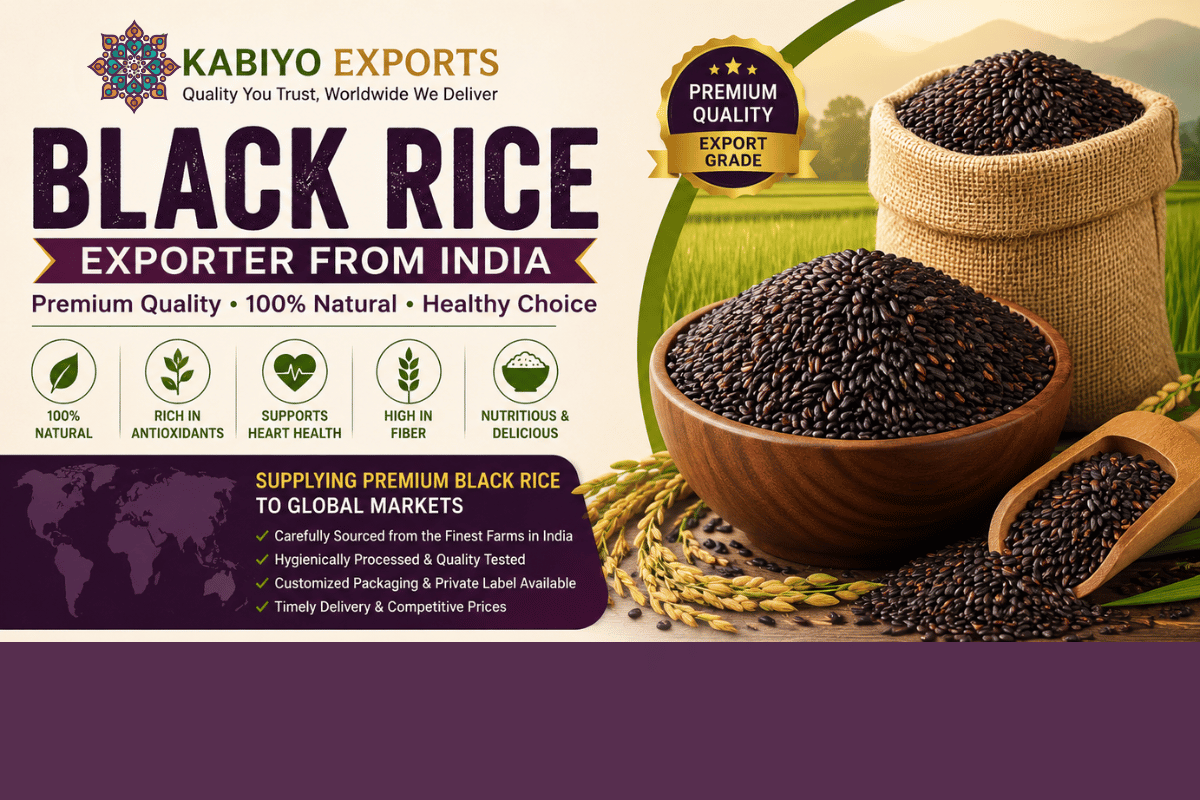 Black Rice Exporter from India – Premium Quality Black Rice by Kabiyo Exports