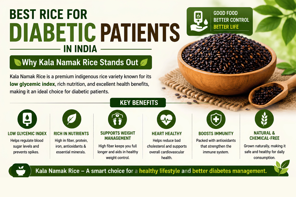 Best Rice for Diabetic Patients in India – Why Kala Namak Rice Stands Out